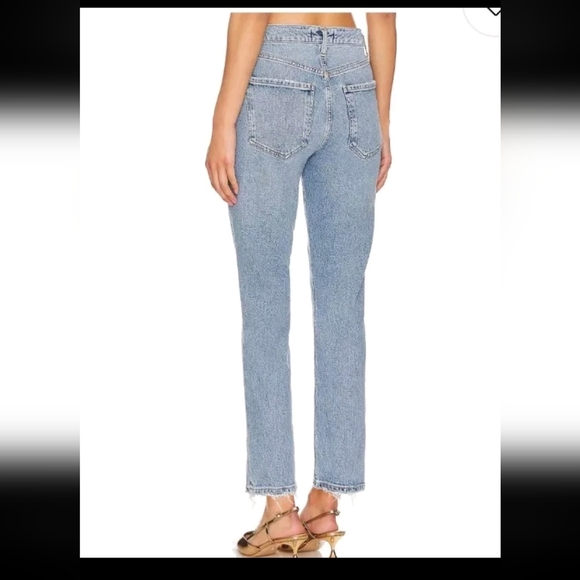 Agolde Womens Medium Wash Riley High Rise Straight Crop in Hassle Jean 30 - Picture 3 of 14